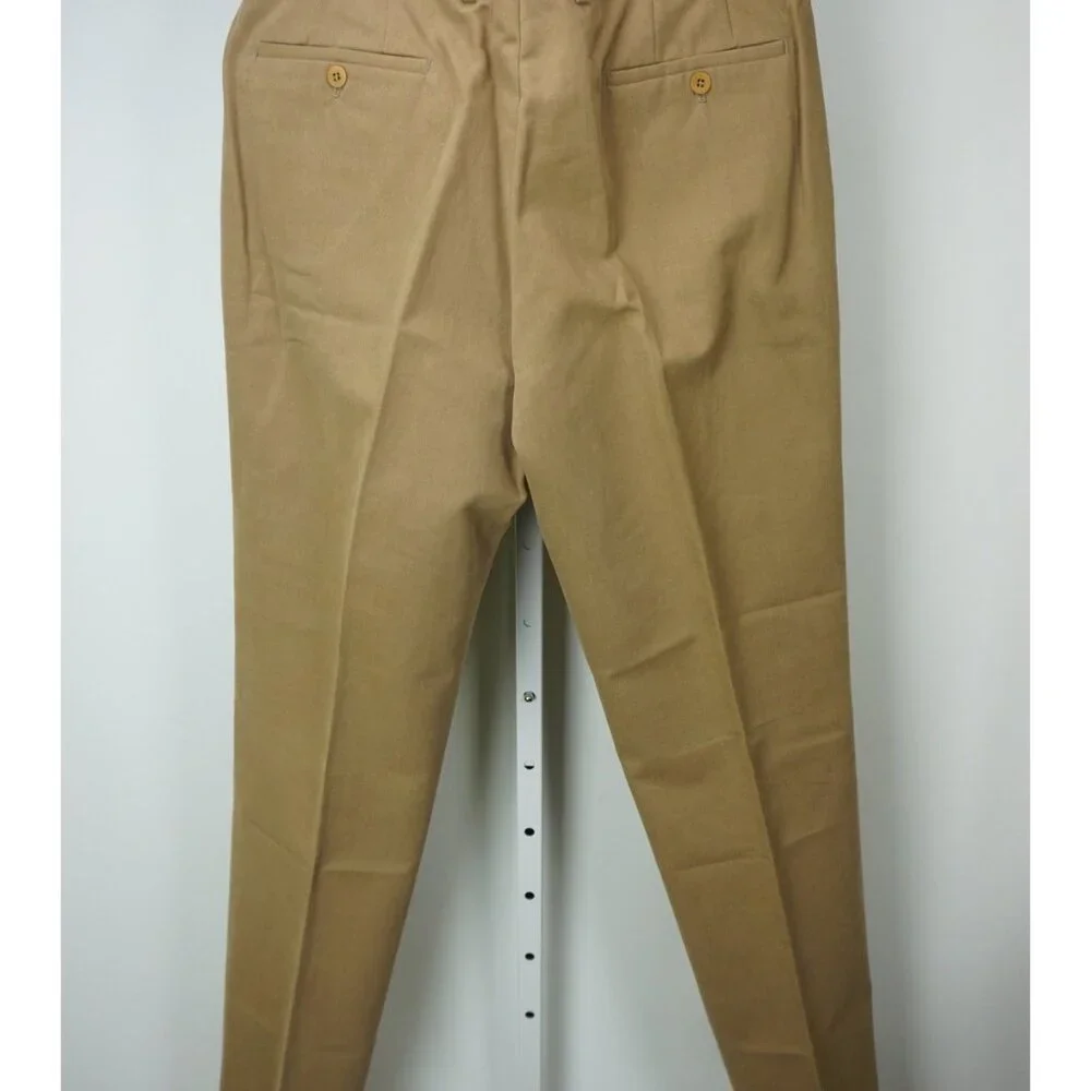 Luigi Borrelli Medium Brown 100% Cotton Pants Sz 52 NEW